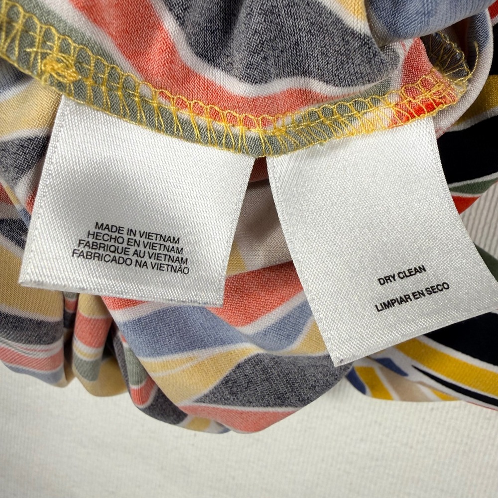 J.Crew 2 Faux Wrap Dress Multicolor Abstract Brunch Resort Knee Length Tie Waist - Picture 4 of 16